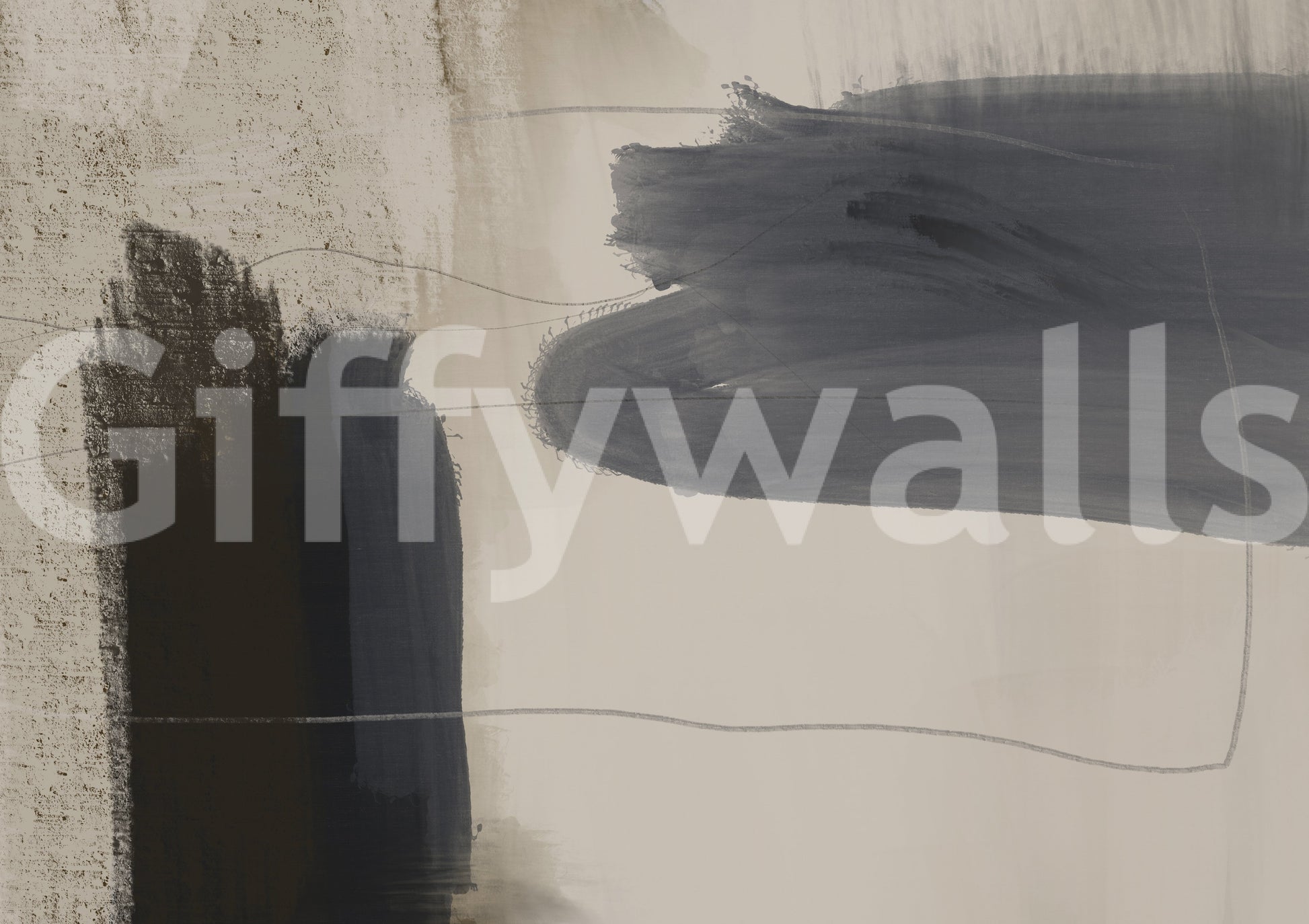Brushed Silence - blue-grey-abstract Wall Mural