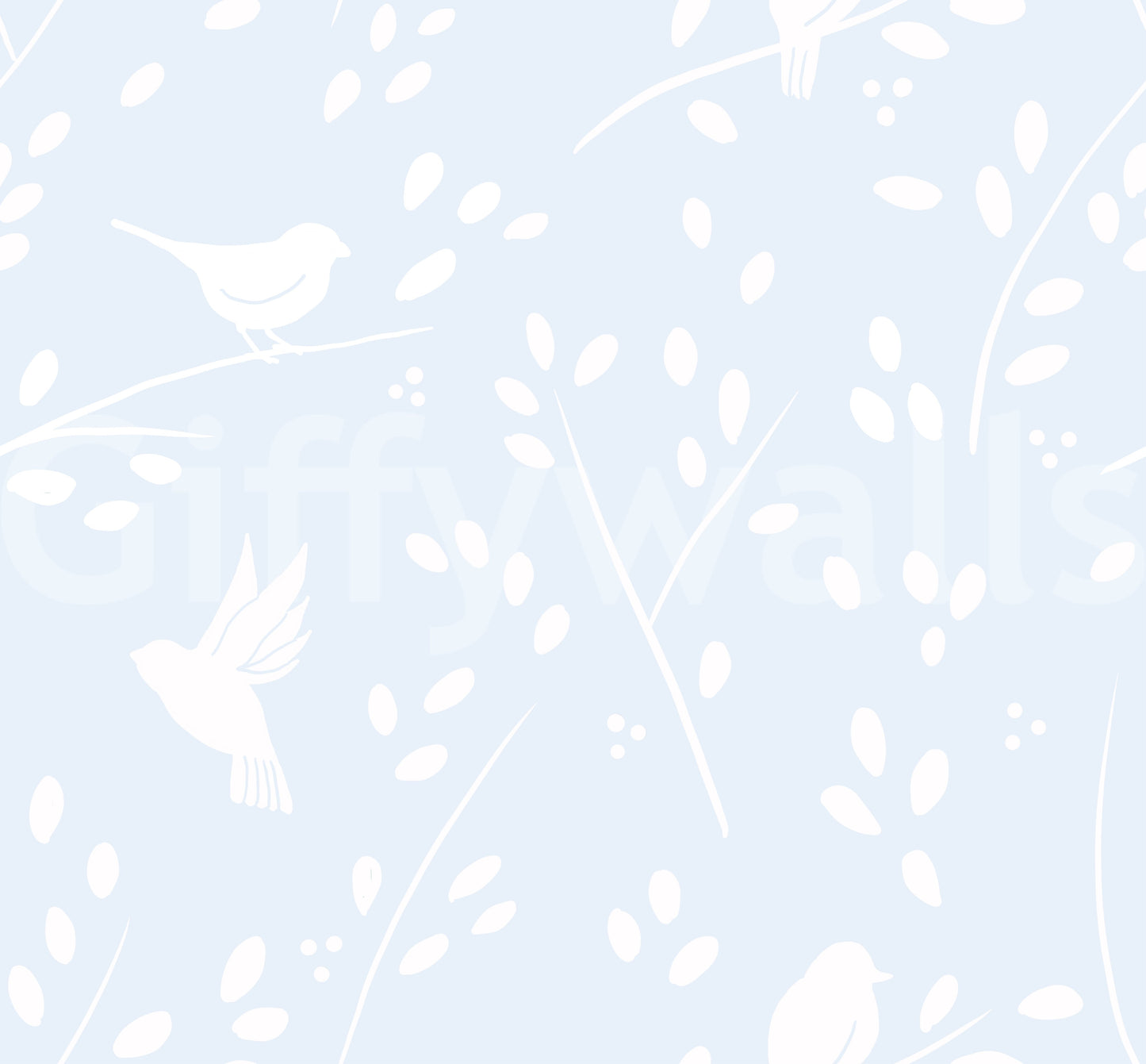Pastel Blue Winter Birds Wallpaper⁠