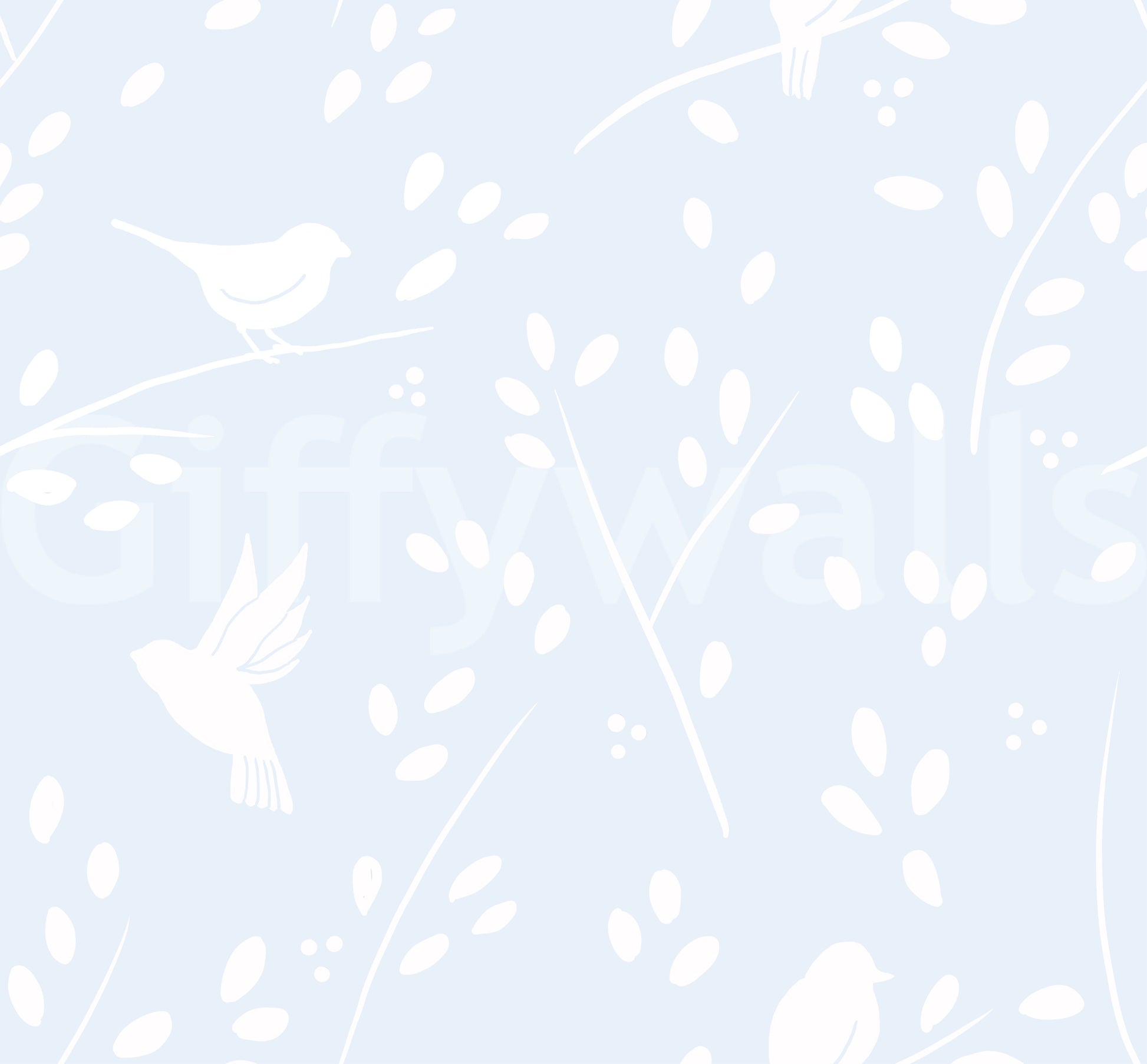 Pastel Blue Winter Birds Wallpaper⁠