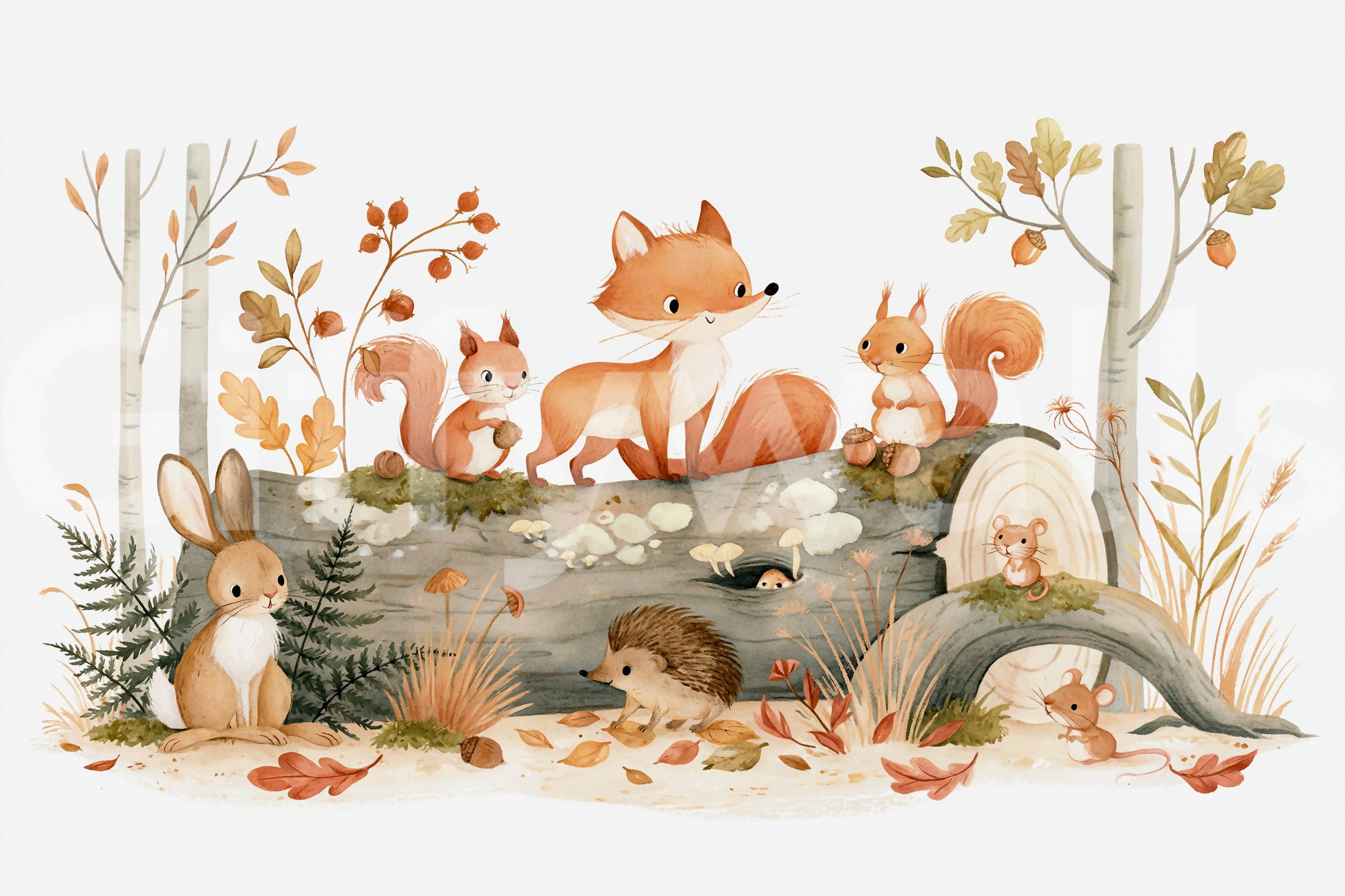 Forest Friends Woodland Gathering Wall Mural