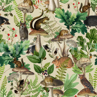 Enchanted Woodland Flora and Fauna Wallpaper⁠