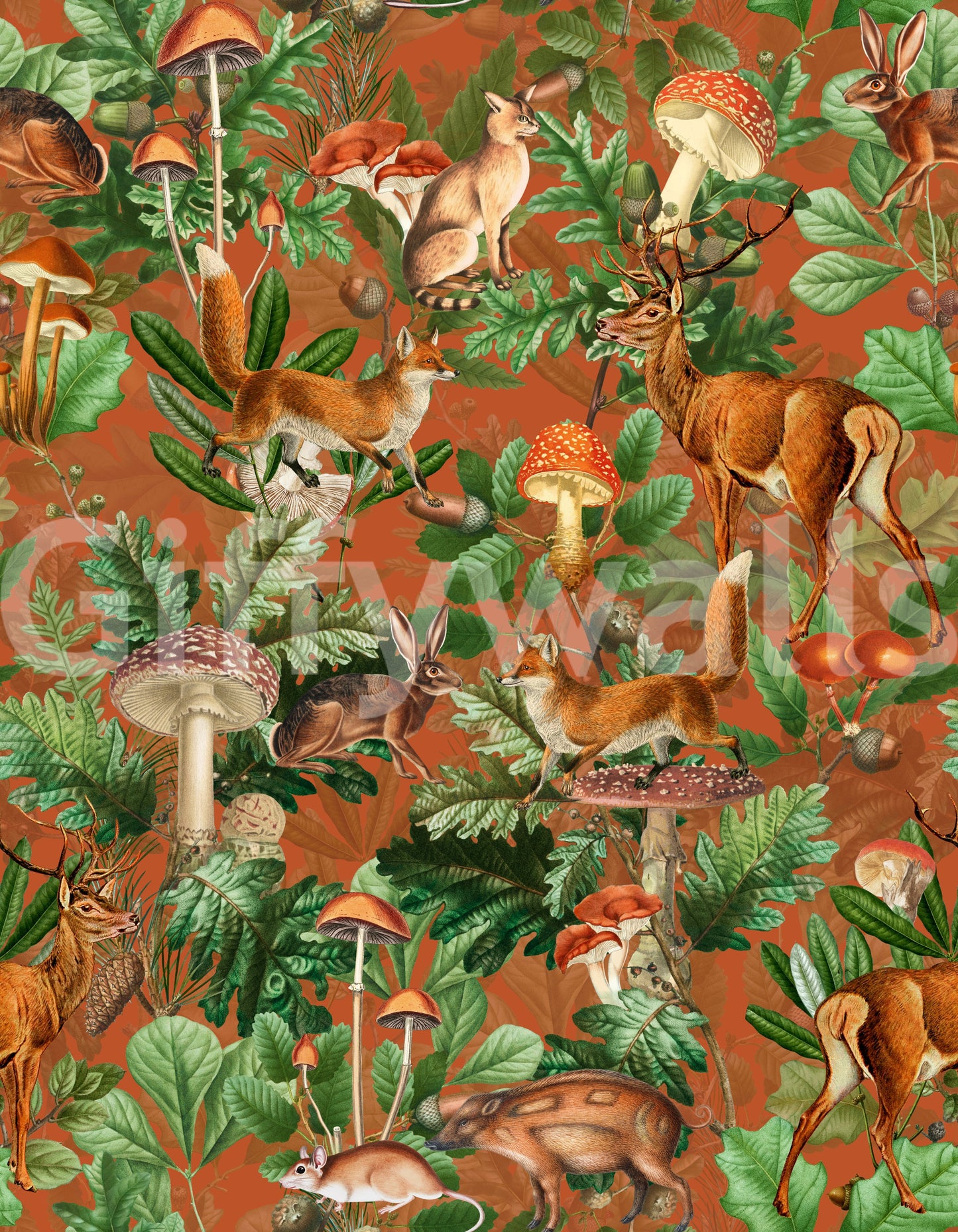 Vintage Botanical Woodland Collection Wallpaper⁠