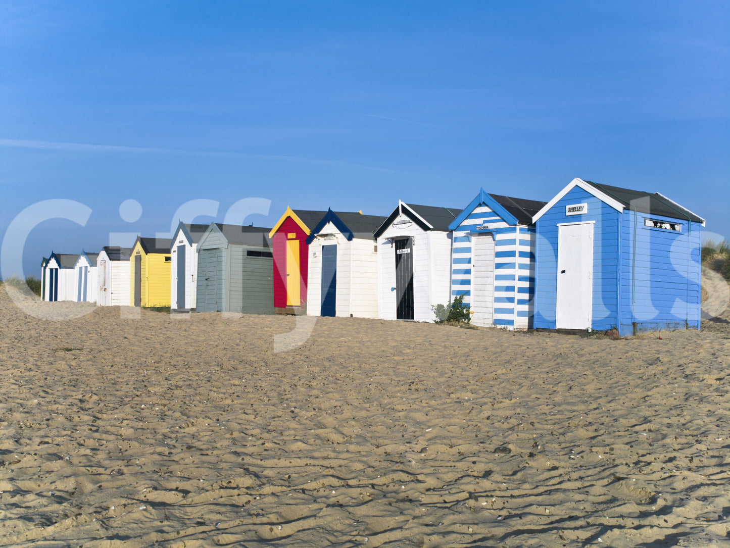 Summer Seaside Shelters Wall Mural