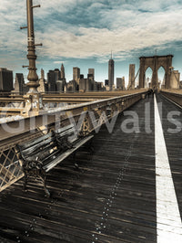 Brooklyn Bridge Pedestrian Walkway Skyline Wall Mural