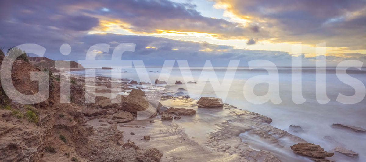 Twilight Shoreline Rocks Wall Mural