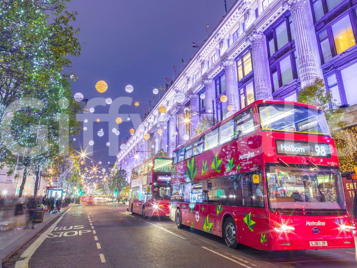 London Festive Street Scene Wall Mural
