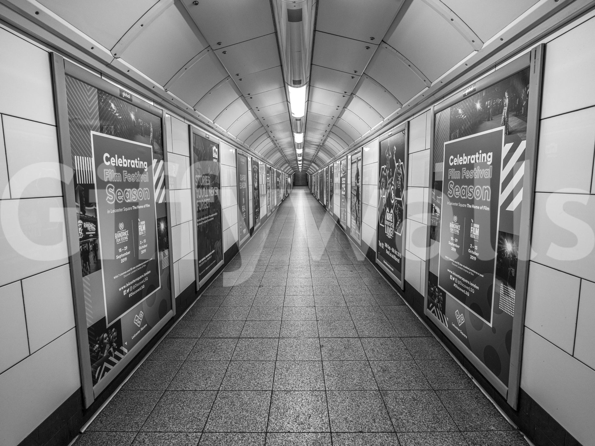 Subterranean Transit Corridor Wall Mural