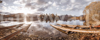 Autumn Lakeside Sunset Reflection Wall Mural