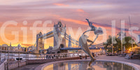 Evening Fountain at Tower Bridge Wall Mural