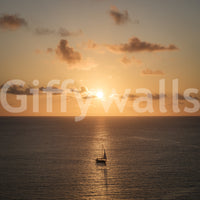 Amber Horizon Maritime View Wall Mural