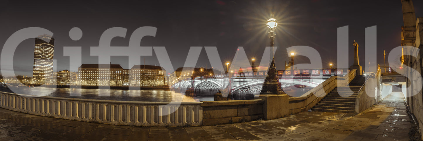 Riverside Nocturne Architecture Wall Mural
