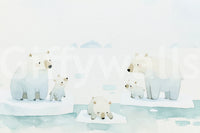 Arctic Polar Bear Family Wall Mural