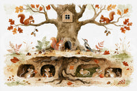 Autumnal Forest Animal Haven Wall Mural