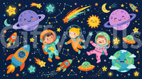 Little Astronauts Space Adventure Wall Mural