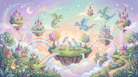 Magical Floating Islands and Mythical Friends Wall Mural