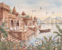 The Sacred Ghats at Dawn Wall Mural - RJM11