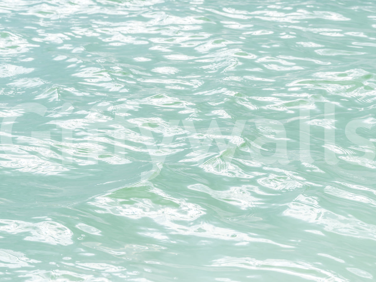 Serene Mint Water Ripples Wall Mural