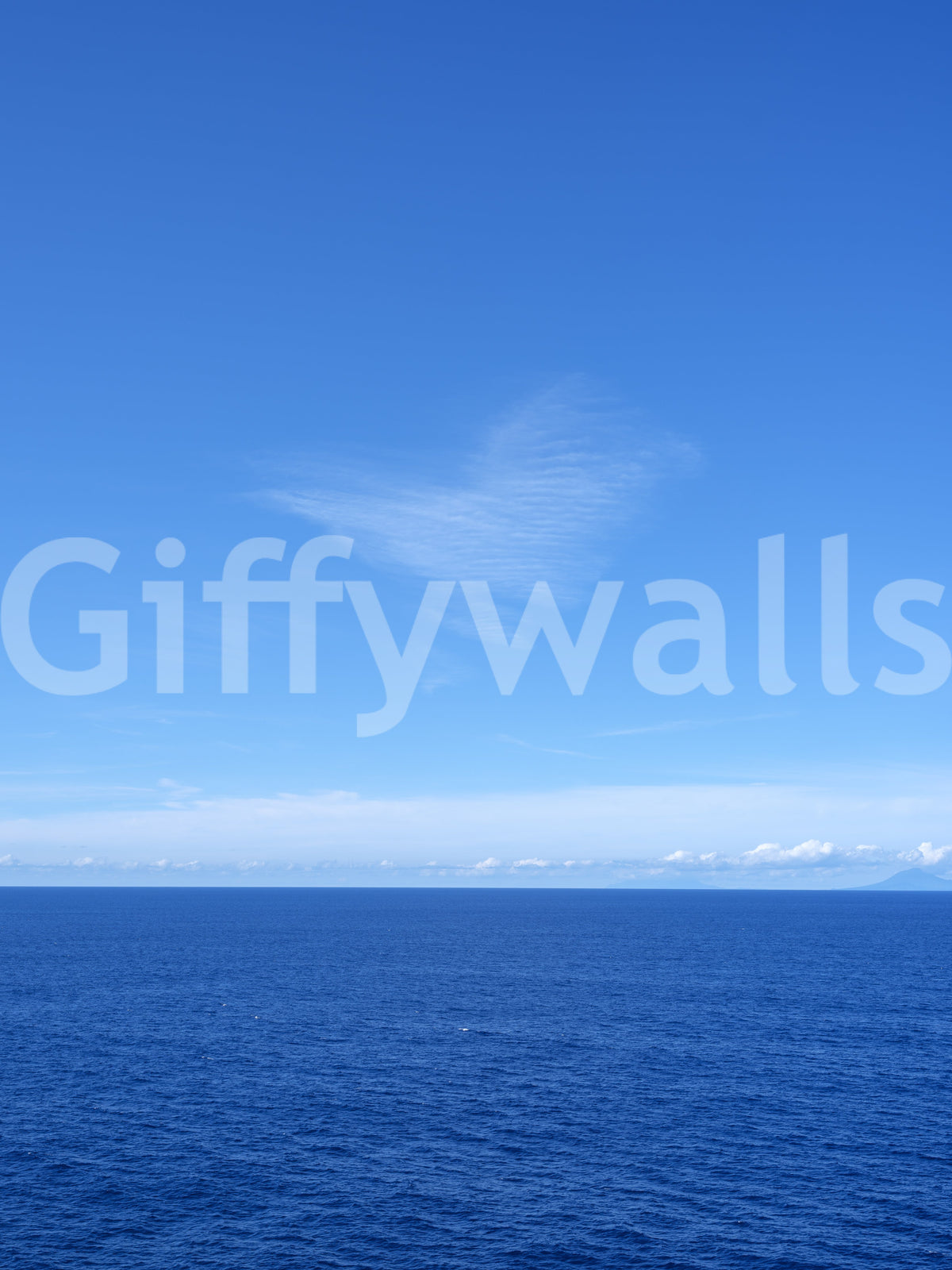 Minimalist Azure Sky and Sea View Wall Mural