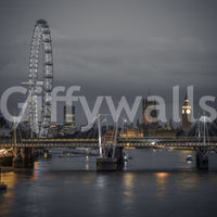 Riverside London Night Landmark Wall Mural