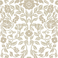 Minimalist Botanical Beige Sketch Wallpaper⁠