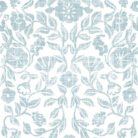 Soft Blue Botanical Damask Wallpaper⁠