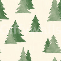 Minimalist Watercolor Winter Pine Forest Trees Pattern Wallpaper⁠