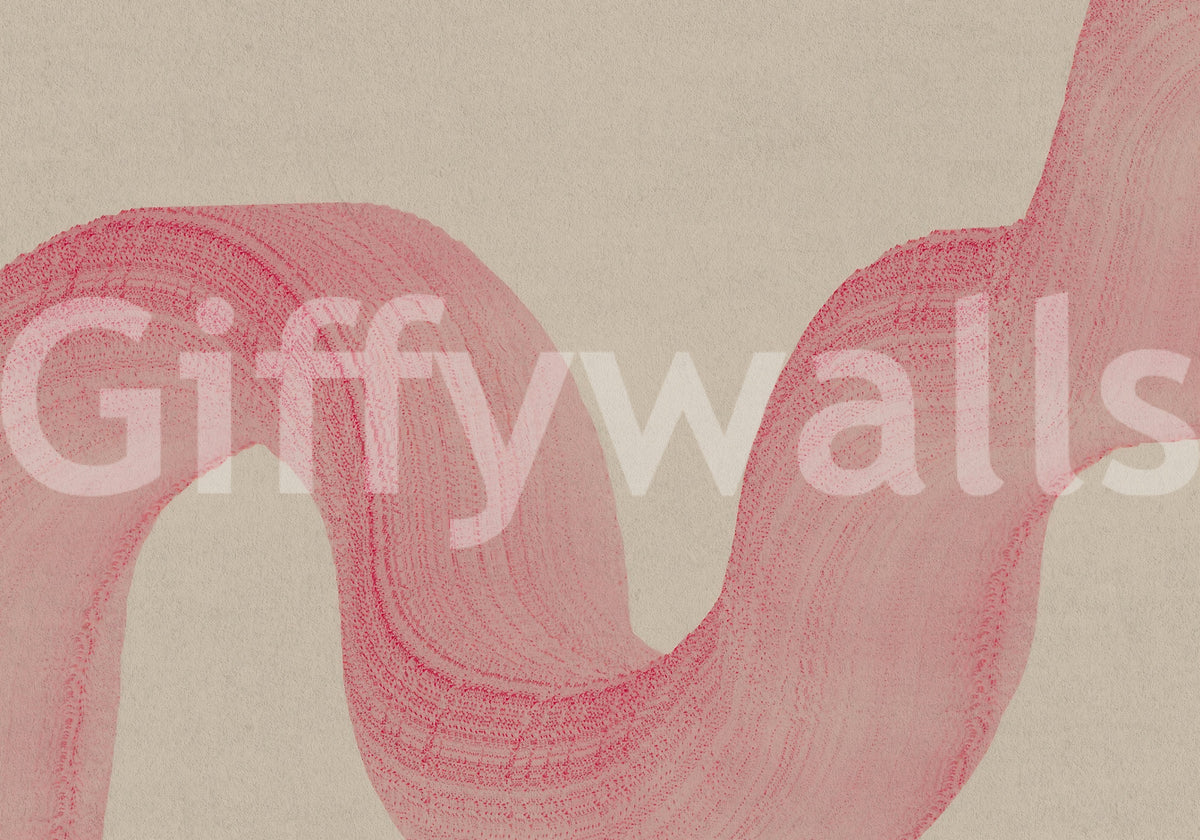 Abstract Crimson Fluid Waves Wall Mural