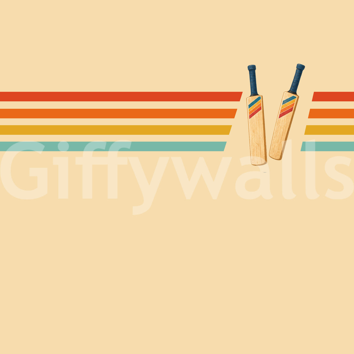 Vintage Cricket Stripes Wall Mural