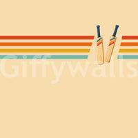 Vintage Cricket Stripes Wall Mural