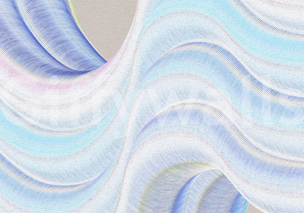 Fluid Azure Waves Wall Mural