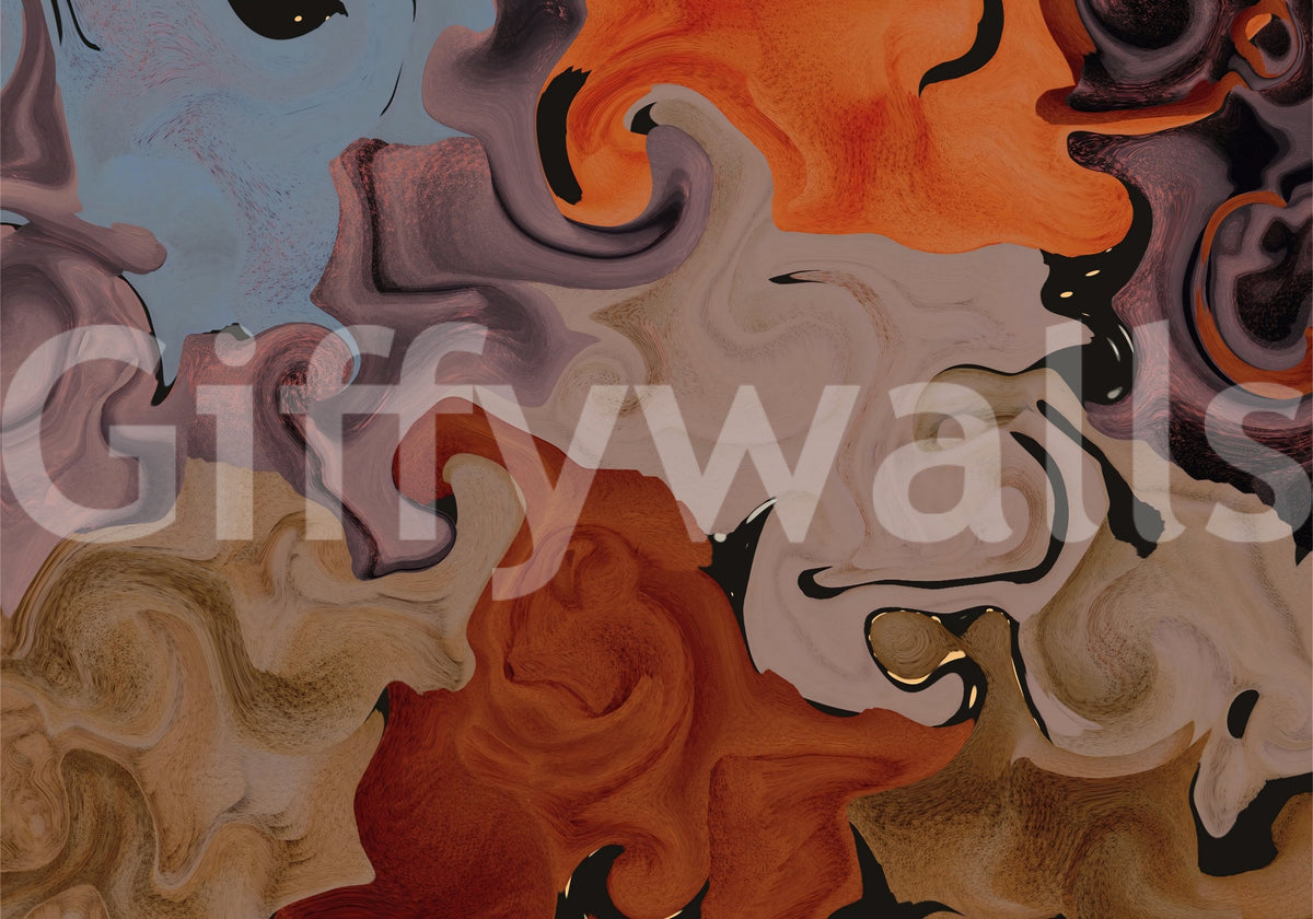 Abstract Painted Swirls Wall Mural