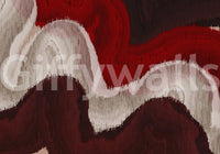 Crimson and Cream Flow Abstract Wall Mural