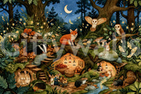 Nocturnal Forest Critters Sanctuary Wall Mural
