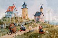 Coastal Animal Friends Adventure Wall Mural