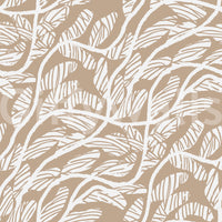 Abstract Foliage Line Art in White and Tan Wallpaper⁠