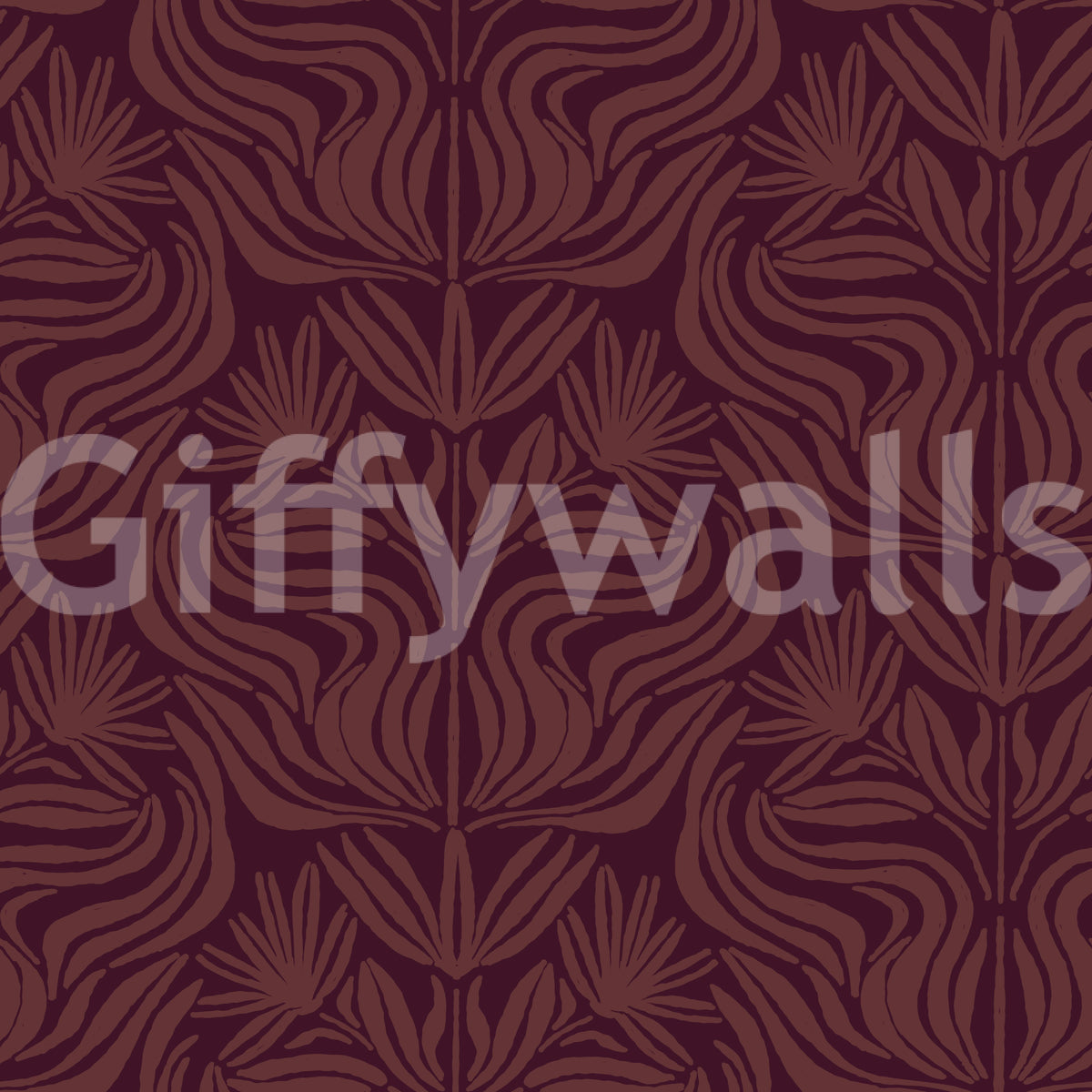 Deep Burgundy Damask Floral Pattern Wallpaper⁠