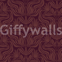 Deep Burgundy Damask Floral Pattern Wallpaper⁠