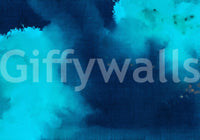 Deep Azure Watercolor Wash Wall Mural