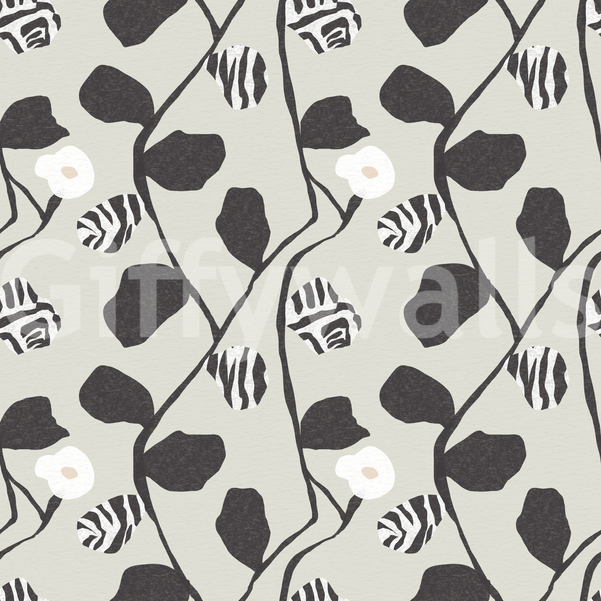 Abstract Floral Vine Arrangement Wallpaper⁠