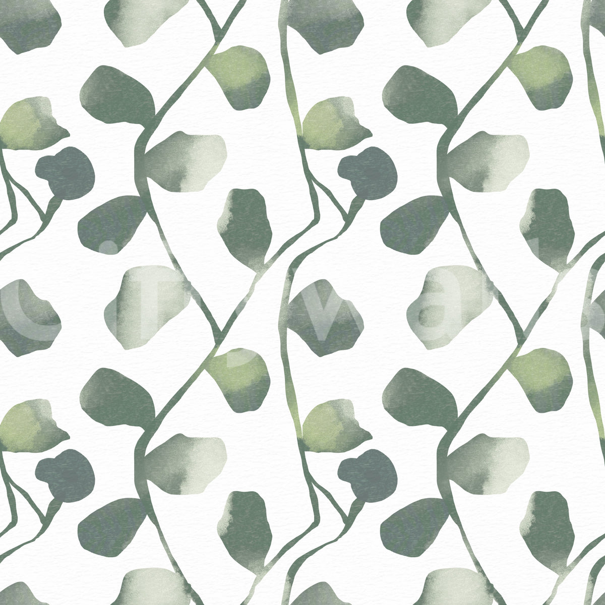 Soft Watercolor Eucalyptus Vines Wallpaper⁠