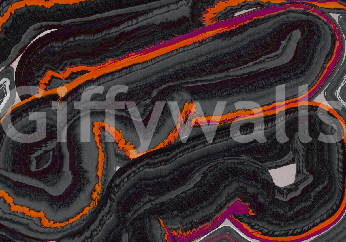 Fiery Strata Contemporary Pattern Wall Mural