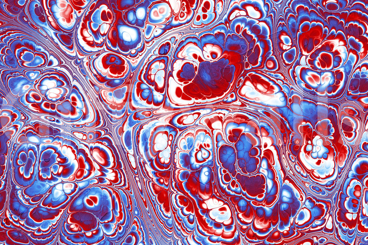 Red Blue Marble Abstract Energy Flow