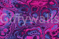 Neon Pink Blue Marble Abstract Waves Wall Mural