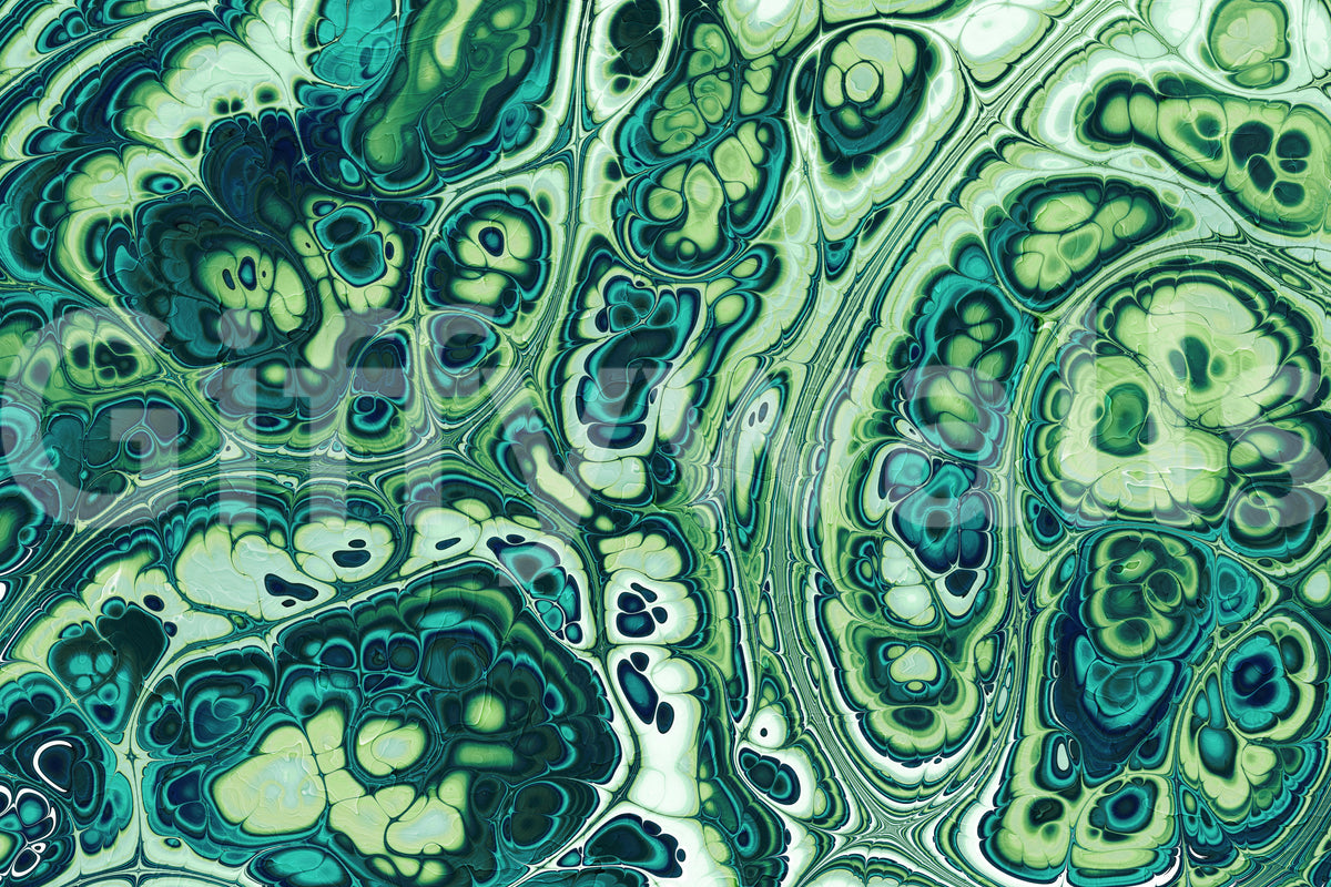 Emerald Ocean Marble Abstract Wall Mural