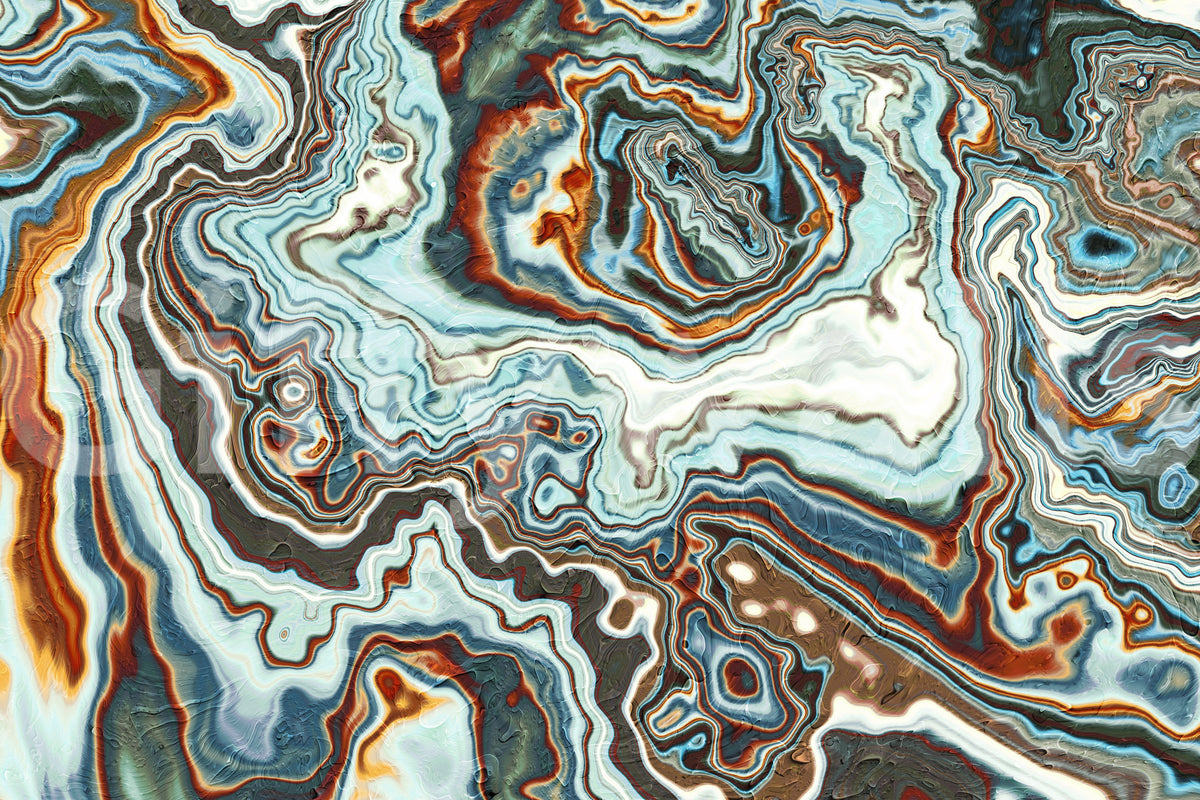 Earthy Marbled Swirl Abstract Wall Mural