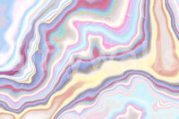 Iridescent Liquid Marble Swirls Wall Mural