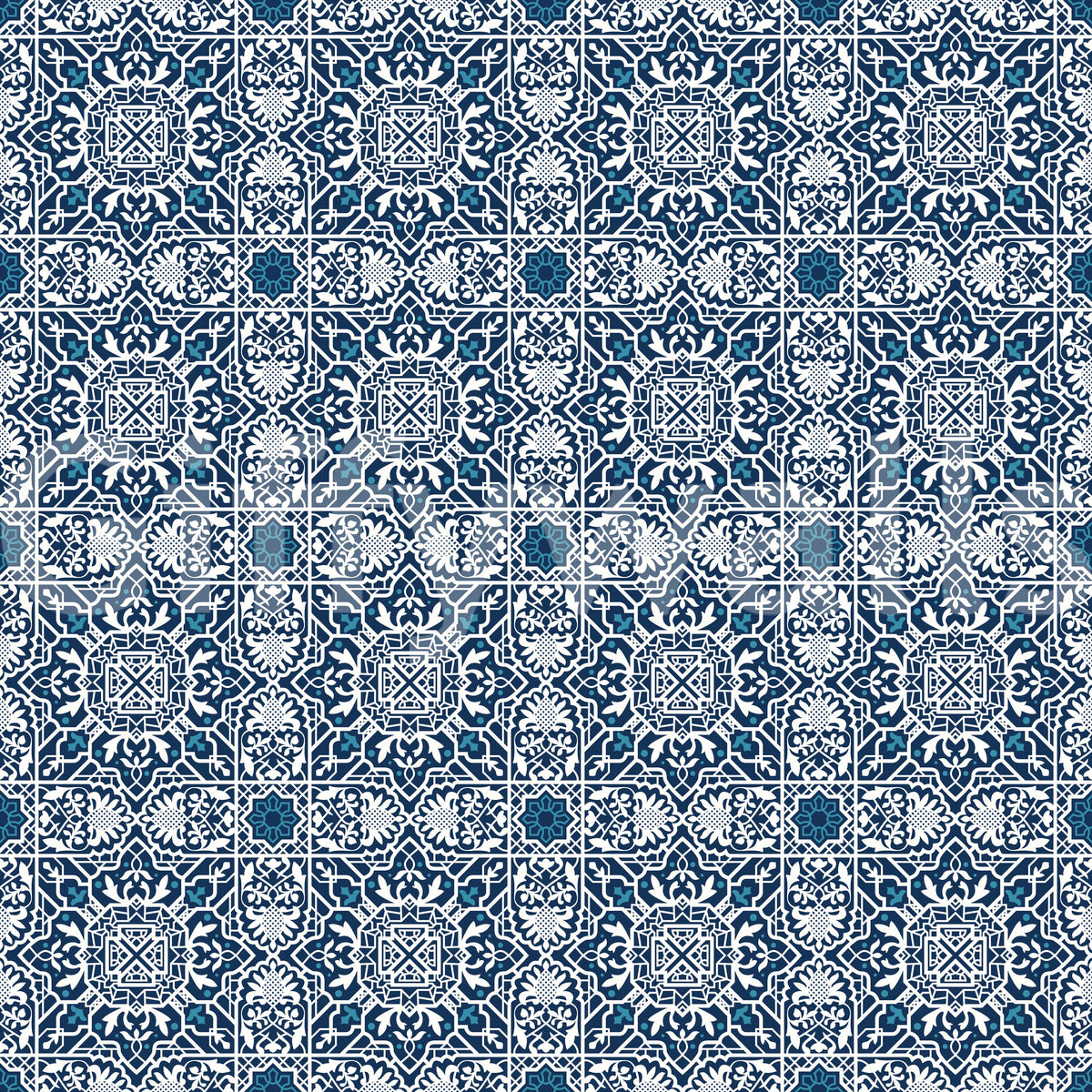 Midnight Moroccan Tile Pattern Wallpaper⁠