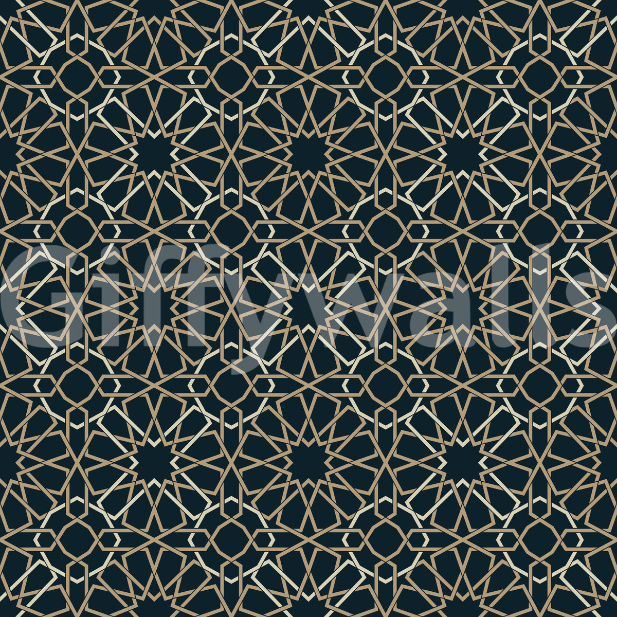 Gilded Star Moroccan Motif Wallpaper⁠