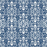 Midnight Damask Scroll Pattern Wallpaper⁠