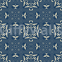 Midnight Damask Geometric Tile Wallpaper⁠